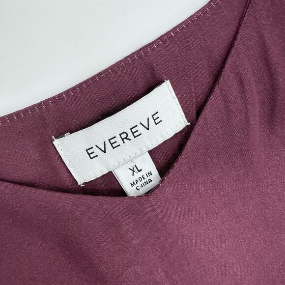 Evereve Tank Top Kyle V Neck Cami Merlot Burgundy Womens Size XL Satin Flowy NWT - Picture 8 of 12